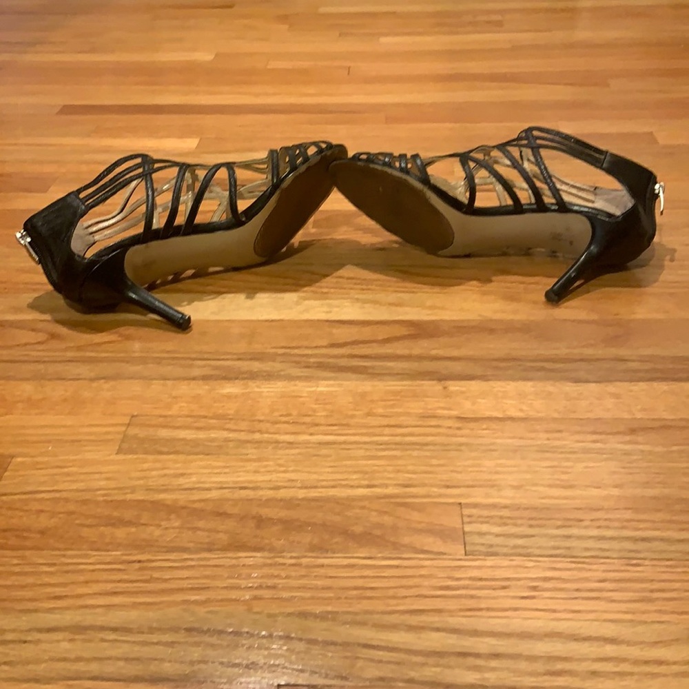Enzo Angiolini Black Leather strappy heels N185-21 - Picture 6 of 6